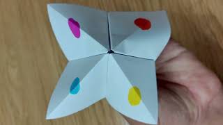 איך לקפל קווה קווה  How to fold cootie catcher craft origami cootie family оригами [upl. by Nalniuq]