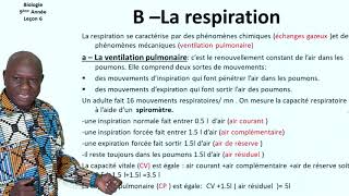 Biologie leçon6 L appareil respiratoire et la respiration [upl. by Acquah416]