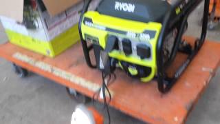 3600 watt ryobi generator with 250 watt shop light [upl. by Galang536]