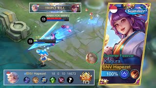 Kagura Summer Festival Revamp 18 Kills Tanpa Mati dengan Item ini  Mobile Legends [upl. by Nylkaj158]