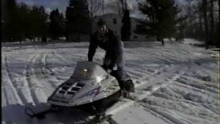 Snowmobiling Across Water 1996 quotWater Skippingquot Hydroplane [upl. by Mlehliw]