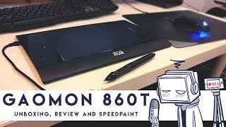 unboxing and reviewing the Gaomon 860T graphic tablet then drawing something on it [upl. by Ajet]