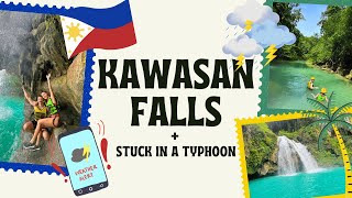 CEBU PHILIPPINES KAWASAN FALLS  STUCK IN A TYPHOON [upl. by Groveman344]