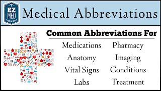 Medical Terminology List of Common Abbreviations Nursing USMLE [upl. by Enrobso]