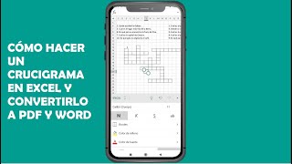 Cómo hacer un crucigrama en Excel y convertirlo a PDF o Word en el celular [upl. by Freda239]