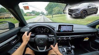 2025 Honda CRV Sport Touring Hybrid AWD  POV Walkaround and Test Drive ASMR [upl. by Kirat]