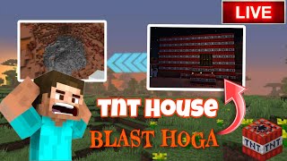 Tnt House Bna Ker Fodenge Minecraft Me  Minecraft Live Stream  1000 Tnt Blast In Minecraft [upl. by Annot]