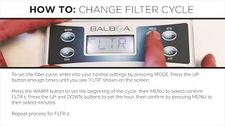 TP500  How to change filtration cycle [upl. by Acinad]