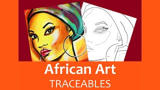 PAINTING AFRICAN ART  TRACEABLES Easy Coloring African Women  Book review [upl. by Waldo]