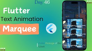 Text Animation in Flutter  Text Slide Animation  Marquee Package Flutter [upl. by Nnyleitak944]