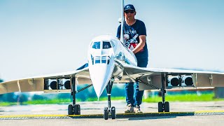 WORLDS LARGEST RC CONCORDE TURBINE JET MODEL 149KG 10 METERS FULL FLIGHT DEMONSTRATION [upl. by Atlee970]