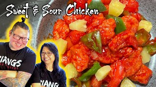 CHINESE CHEFS Cook SWEET and SOUR Chicken Modern version Mum and Son professional chefs [upl. by Anattar]