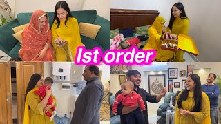 1st order  khushi ka mahol  sbko invite kiya  Sitara yaseen vlog [upl. by Atteuqihc]