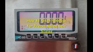 How to reset tonnage for Precia Molen belt scale [upl. by Naeruat]