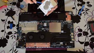 Lenovo Legion Y520  SSD Upgarde Disassembly Assembly SSD Desmontaje Montaje SSD Montare [upl. by Milano]