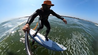 Seal Beach SUP Foil Surfing [upl. by Yeliw960]