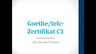 telc C1 Leseverstehen GenderTheorie [upl. by Eglantine]