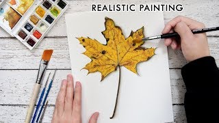 Realistic Watercolor Painting  Botanical Art Maple Leaf [upl. by Niple278]