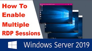 Enable multiple RDP sessions on Windows Server 2019 [upl. by Aissej]