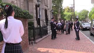 Bagpipes Playing before Mr Jeffrey Petrino Funeral Mass July 24 2021 [upl. by Lacy]