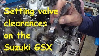 Setting Valve clearances on the Suzuki GSX 750 to 1150 engines [upl. by Ahgiel]