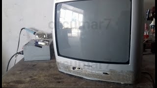 reparación televisor Philips 14PT3005 55 chasis L03 2LAA daño botón de encendido [upl. by Quincey518]