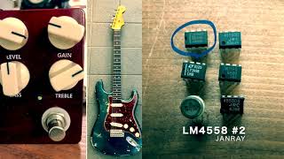 Vemuram Janray Opamp Comparison Strat 2 LM4558JRC4559DDLT1498MUSES8920MC4558CGJRC4558DDGROSS [upl. by Anertac]