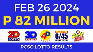 Lotto Result February 26 2024 9pm PCSO [upl. by Boothe69]