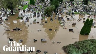 Drone footage reveals scale of flooding across Europe [upl. by Brandise432]