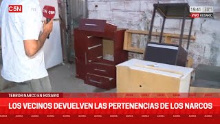 ROSARIO los VECINOS DEVOLVIERON las PERTENENCIAS de los NARCOS [upl. by Aihsia713]