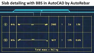 AutoRebar Full Building Detailing Tutorials  Full slab detailing with BBS in AutoCAD [upl. by Duer]