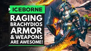 Monster Hunter World Iceborne  RAGING BRACHYDIOS Armor amp Weapons Are AWESOME [upl. by Barnum]