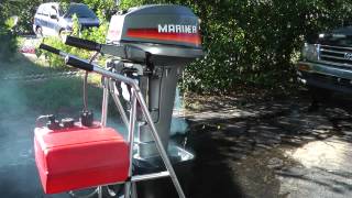 Mariner 15hp longshaft 2 stroke tiller outboard motor [upl. by Nodnarb]