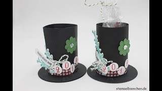 Glücksschweinchen Zylinderverpackung für Silvester mit Produkten von Stampin´Up [upl. by Ahsenauj873]