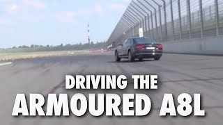 Audi A8 L Security W12 armoured car  driven on track [upl. by Maureen225]