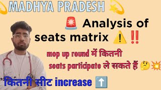 Analysis of seat matrix🥳  seat matrix is out 🔥 mp neet counselling 2024  Mp DME notice [upl. by Neelrahc]