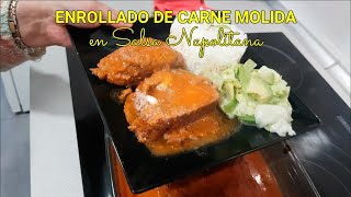 Enrollado de Carne Molida en Salsa Napolitana Algo diferente RecetasNM [upl. by Ardet602]