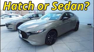 2024 Mazda3 Carbon Turbo Hatchback VS Sedan AWD [upl. by Tseng]