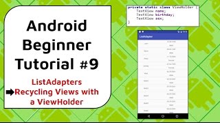 Android Beginner Tutorial 9  Custom ListView Adapter With Loading Animation [upl. by Gefell]