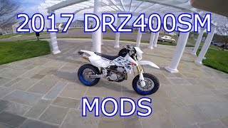 My 2017 DRZ400SM Mods to Date Walk around amp Ride [upl. by Willi758]