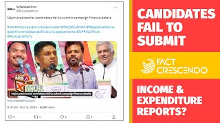 Which Candidates Failed to Submit Income amp Expenditure Reports  Factcrescendo Sri Lanka [upl. by Adnert524]