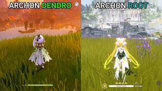 Archon Dendro quotNAHIDAquot vs Archon Root JUEYUAN Gameplay Comparison [upl. by Arria]