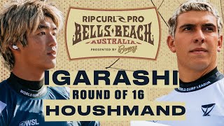 Cole Houshmand vs Kanoa Igarashi  Rip Curl Pro Bells Beach presented by Bonsoy 2024  Round of 16 [upl. by Wyler]