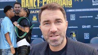 Eddie Hearn PREDICTS Devin Haney vs Regis “Linares ROCKED Dev Regis is the HARDEST Puncher at 140” [upl. by Denney]