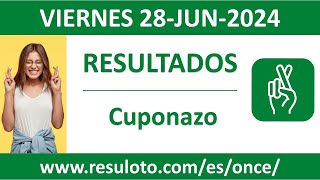 Resultado del sorteo Cuponazo del viernes 28 de junio de 2024 [upl. by Ijnek276]