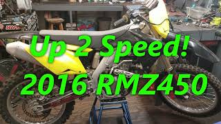 111 RMZ450 2016 Up 2 Speed Checking valves brake work Chain and sprockets and balancing wheel [upl. by Bird322]