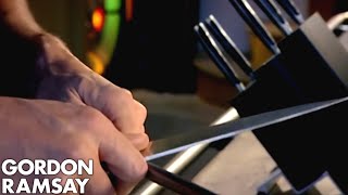 How To Sharpen A Knife  Gordon Ramsay [upl. by Yenaled639]