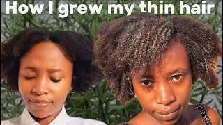 HOW I GREW MY THIN NATURAL HAIRHair growth oils and remedies that helped me grow my hair [upl. by Jecon942]