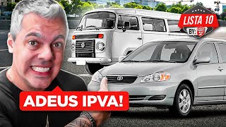 ISENTOS BARATOS e CONFIÁVEIS🚨 10 CARROS PARA NÃO PAGAR MAIS IPVA [upl. by Ardnuahsal]