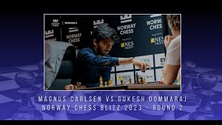 Magnus Carlsen vs Gukesh Dommaraju  Norway Chess Blitz 2023  Round 2 [upl. by Anamor]